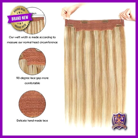 16 Inch 80 Gram Human Hair Extensions with Adjustable Wire and Clips main image 3